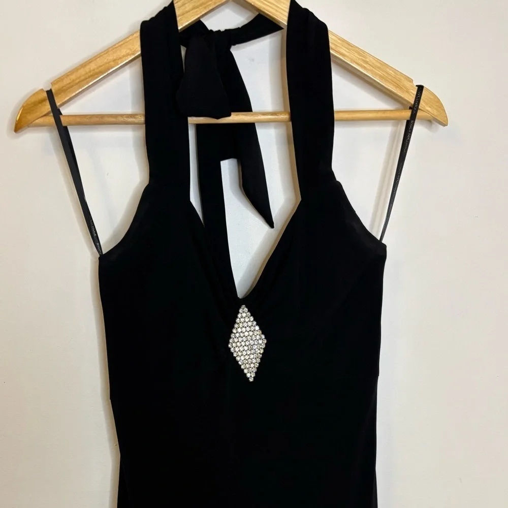 Jessica McClintock For Gunne Sax Art Deco black Maxi Formal